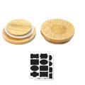 Jar Lids Round Reusable Bamboo Wooden Lids Bamboo Lids Sunflower 6pcs