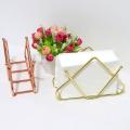 2pcs Napkin Holder Tissue Holder Organizer Shop Restaurant (gold)