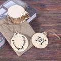 150pcs Diy Craft Wooden Round Bauble with 150pcs Twines to Paint
