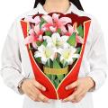 Lilies Flower 3d Popup Greeting Cards for Mothers Day Greeting Cards