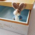 Rabbit Easter Decoration Needle Felted Bunny Cute Wool Felt Blue
