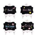 10pcs Wooden Small Chalkboard Signs with Easel Stand, Chalkboards