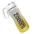 Sports Water Bottle Half Gallon/68oz with Straw Space Cups Yellow