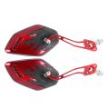 2pcs Motorcycle Rearview Mirrors Rotation 8 / 10mm Black + Red