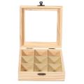 6x Wooden Tea Bag Jewelry Organizer Chest Storage Box 9 Compartments