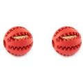 Dog Teeth Cleaning Balls,chewing Food Toys Ball Rubber(red)