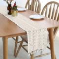 Cream Crochet Lace Macrame Table Runner for Wedding Table Decoration