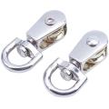 2-piece 12mm Diameter Single Sheave Fixed Eye Rope Pulley - Silver