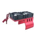 Motor Heat Sink with Two Cooling Fans for 1/10 Hsp Rc Car Red