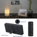 Digital Alarm Clock Large Mirrored Led Clock Snooze Function (black)