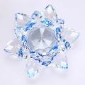 Glitter Crystal Lotus Flower Hue Reflection for Home Decor 12cm-blue