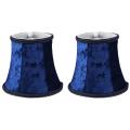 2x Fabric Clip On Lamp Shade, E14 Handmade Lampshade(dark Blue)