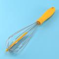 304 Stainless Steel Balloon Whisk with Silicone Scraper ,yellow