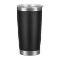 Double Wall Stainless Steel Vacuum Beer Mug 20oz Beer Cup (black)