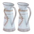 2pcs Galvanized Flower Pot for Home Table Decoration Small Leaf Heart