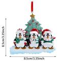 Personalized Penguin Family Christmas Tree Ornament (family Of 3)