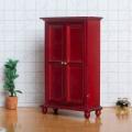 1/12 Miniature Doll House Bedroom Double Door Wardrobe Diy Red