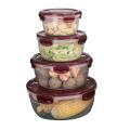 4pcs Sets Plastic Lunch Box Eco-friendly Food Storage Seal Box B