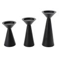Black Candle Holders Set Of 3 Metal Candle Holders for Pillar Candles