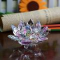 Glitter Crystal Lotus Flower Hue Reflection for Home 12cm-multicolor