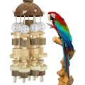 Bird Parrot Toy, Large Parrot Toy Natural Wooden Blocks Bird Toy