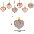 24pcs Rose Gold Valentine's Day Heart Shaped Ornaments Heart Shaped