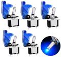 5 Pack 12v 20a Toggle Witch with Cover,spst On/off Blue Led Switch