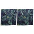 2x Green Shower Curtain Leaves Printing Plant Pattern Polyester