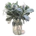 6pcs Artificial Flowers Flocked Lambs Ear Leaf,for Home Wedding