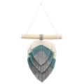 Woven Chic Bohemian Woven Leaf Tapestry with Cotton Tassel C
