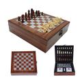 Wooden Chess Playing Cards, Dice, Domino Board Game 4 In 1 Set