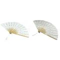 Handmade Cotton Lace Folding Fan( White)