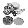 14pcs/set Round Cookie Biscuit Cutter Set Stainless Steel Cutter