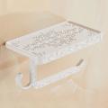 Bathroom Rack Bronze Carved Toilet Paper Holder with Phone Holder A