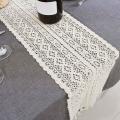 Nordic Crochet Lace Table Runner with Tassel Cotton Home Decor B