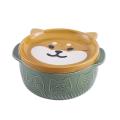 Cartoon Japanese Ceramic Cat Dog Noodle Bowls with Lids Fruit Bowl A