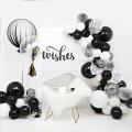 1set Black Silver Balloons Arch Kit ,for Party Birthday Decoration