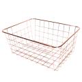 2x Nordic Style Metal Wire Storage Basket Cosmetic Holder -rose Gold
