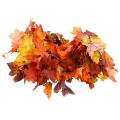 2 Pcs Artificial Autumn Maple Leaves Garland,for Home Garden (deep)