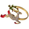 6pcs Metal Colored Elk Christmas Napkin Ring Wedding Supplies