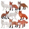 8pcs Fox Animal Toy Figures Set for Cake Topper Party Favors