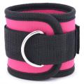 2x Adjustable D-ring Ankle Strap Buckle Resistance Band Rose Red