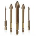 5pcs Universal Drilling Tool Cross Alloy Drill for Woodworking Gold