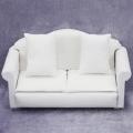 1:12 Dollhouse Mini Sofa Armchair Furniture White Wooden Double Seat