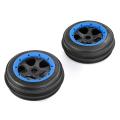 2pcs Front Wheels Tires for 1/5 Hpi Rovan Rofun Km Baja 5b Rc,blue