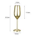 Stainless Steel Champagne Goblet Whiskey Cup,gold + Copper,2 Pack