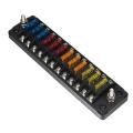 Fuse Box 12-way Independent Poles Long Non-lighted Fuse Box