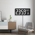 Led Digital Wall Clock, Large Digits Display,indoor Office White