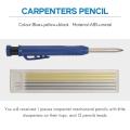 Carpenter Pencil,1pcs Solid Work Pencil Set with 12 Refill Leads A