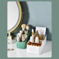 Desktop Makeup Organizer Storage Box for Living Room Bathroom White